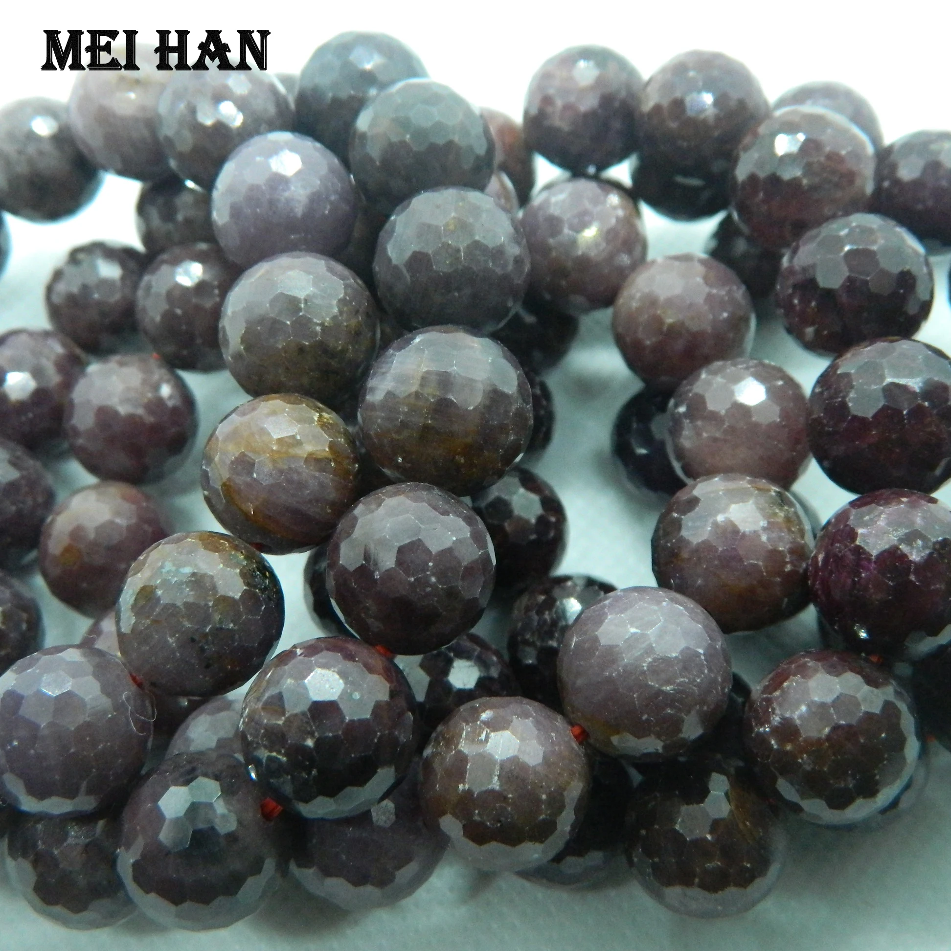 

Wholesale (approx14 beads/set/63g) natural Myanmar rubyy 13-13.5mm faceted round bracelet for gift or jewelry DIY making deisgn