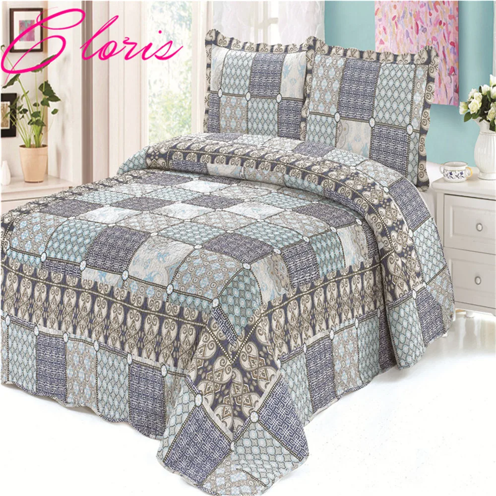 &quotCLORIS&quot 230 *250cm Европа Винтажный Стиль Стеганые Покрывала С Наволочками Высокого