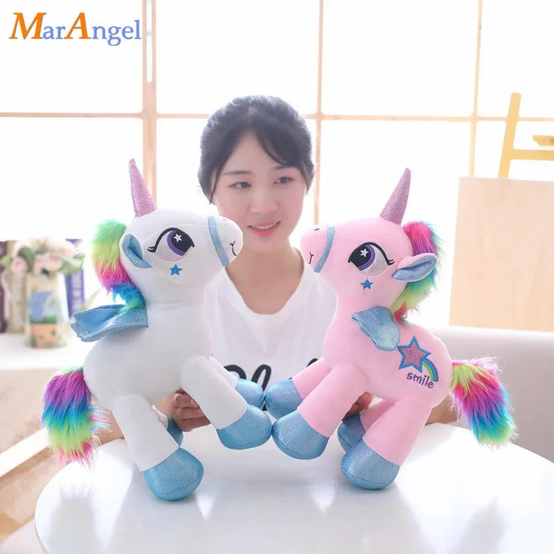

1pc 20/35cm Cute Rainbow Unicorn Plush Toy Lovely Animal Horse Doll Stuffed Unicornio Toy for Children Kids Girls Gift