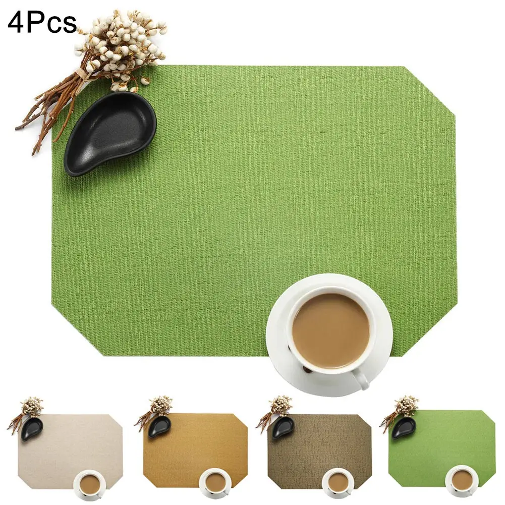 4pcs Dining Table Placemats Heat resistant Placemats Stain Resistant