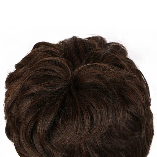 WoodFestival 8 дюймов термостойкие женские парики с челкой косплей короткий коричневый кудрявый синтетический парик