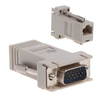 

VGA Extender Male To Lan Cat5 Cat5e/6 RJ45 Ethernet Female Converter Adapter Z09 Drop ship