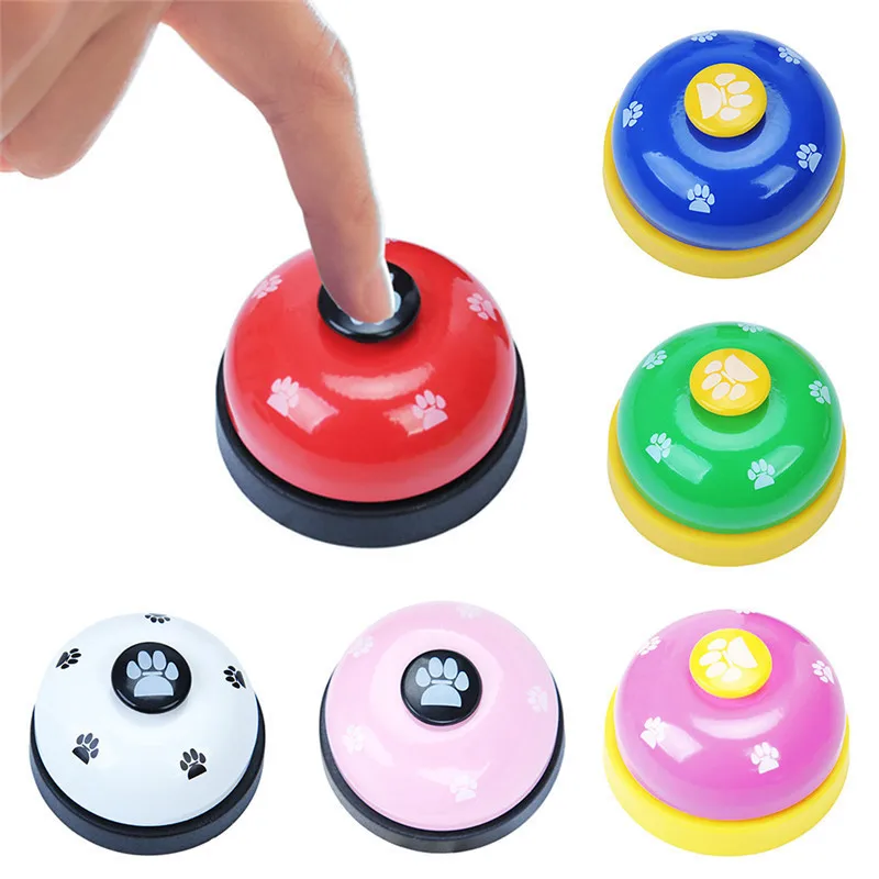 Stainless steel plastic Pet Training Dogs Bell Metal bell Creative Painting Call Bell for pet dog Pet toysTraining