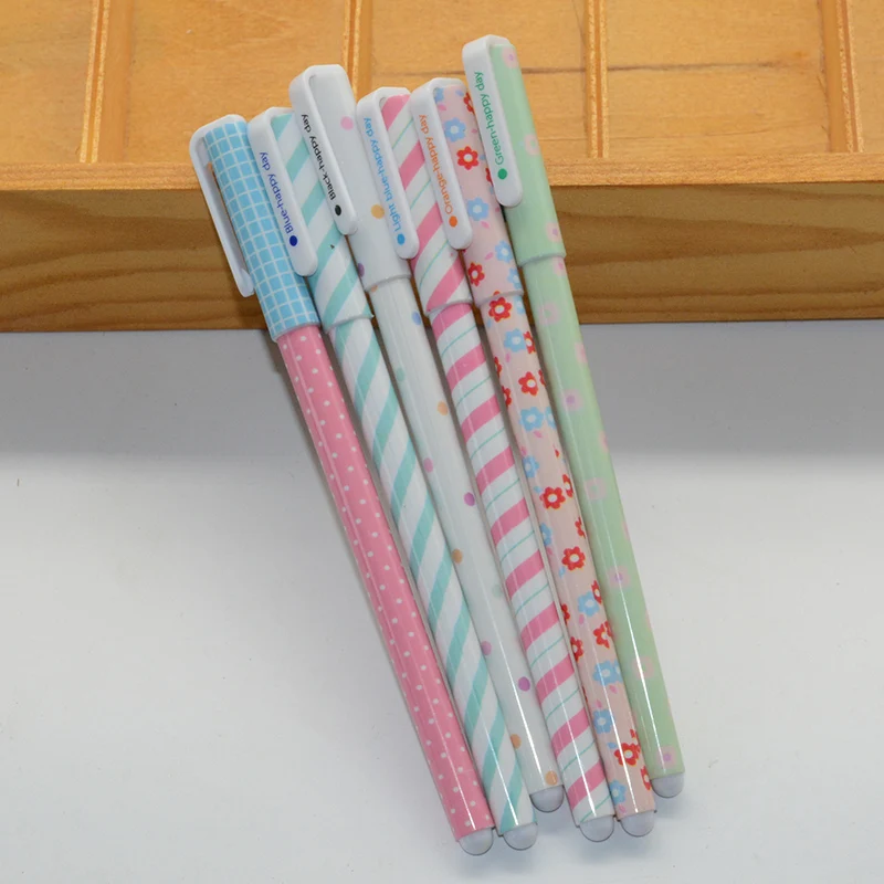 

flower 6 Pcs / Lot gel pen Kawaii lapices caneta papelaria kalem stationery boligrafo school tools material escolar