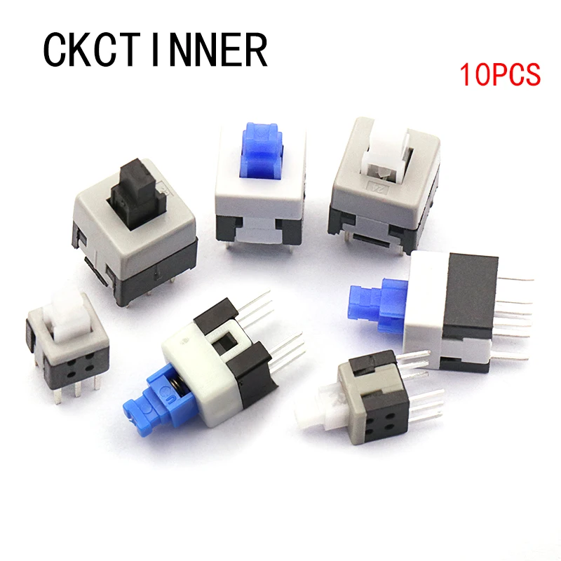 

10PCS/LOT 5.8*5.8 7*7 8*8 8.5*8.5mm Self Locking Push Tactile Power Micro Switch Kit 6 Pin Button Switches