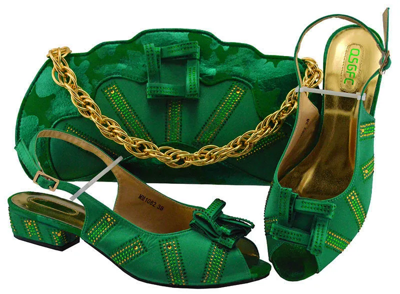 

Italian Style Shoes with Matching Bag New Design African Shoes and Bags 3.5CM Low heels Shoes and Bag MM1082