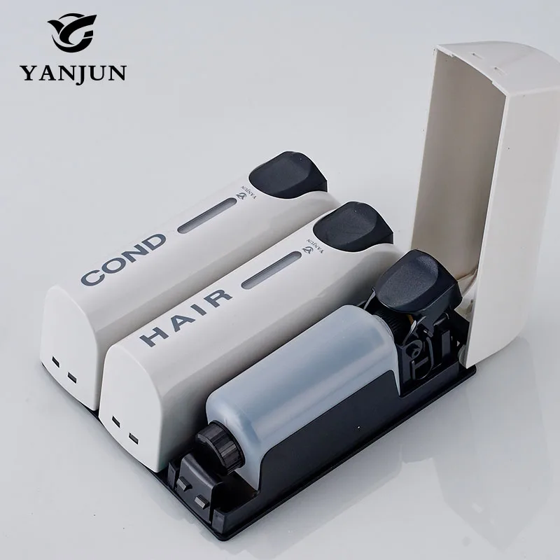 Yanjun ручные дозаторы для жидкого мыла с тремя насадками, дозатор для шампуня и лосьона для душа 350 мл* 3, АБС-пластик, смонтированные насосы