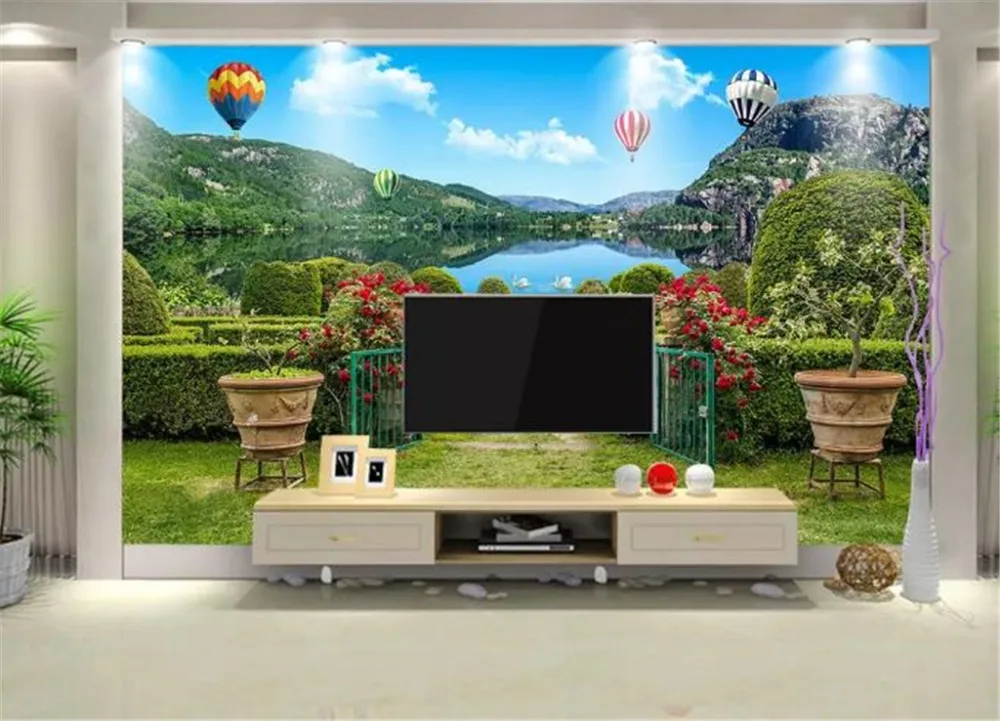 Discount For Cheap Wallpaper Garden Greenway Road Huamen Great Lakes 3D Mural Digital Printing HD Decorative Wall paper