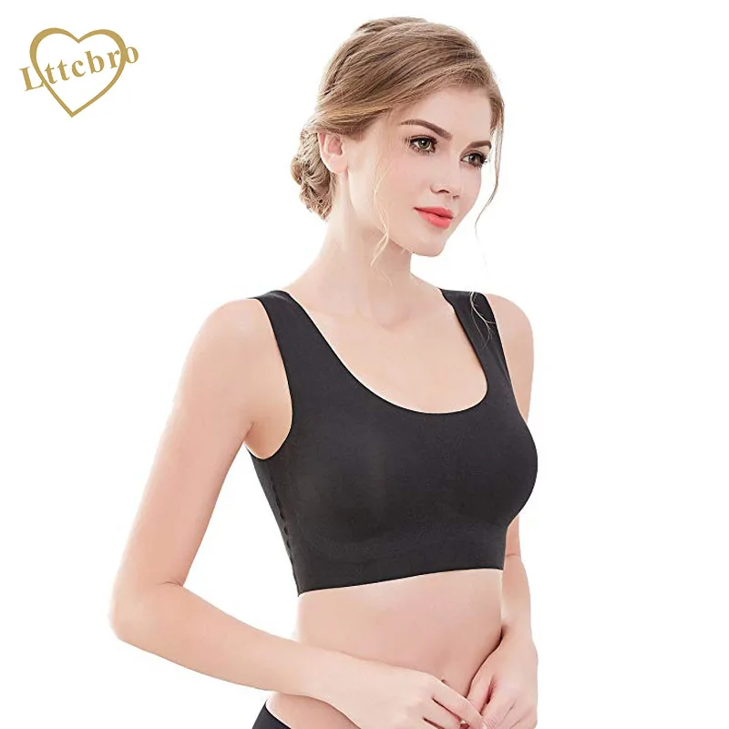 Sleep Bra Seamless Bra Plus Size Solid Seamless Bra Top Wire Free EveryDay Full Cup Breathable Cami Zero Feeling Women