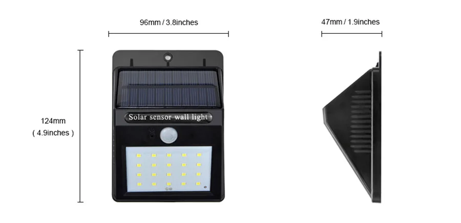 Водонепроницаемый светодиодный светильник на солнечной батарее с датчиком движения PIR, ночник, садовый декор, настенный светильник, энергосберегающий