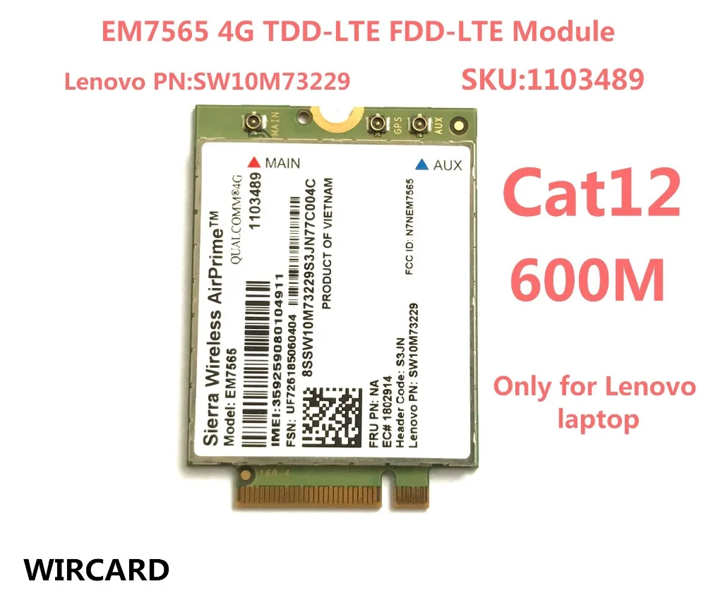 

Sierra Wireless EM7565 M.2 FDD/TDD 4G-5G module LTE-U/ LTE-LAA cat 12 Bands Snapdragon X16 MDM9250 For ThinkPad X1C 6th Gen