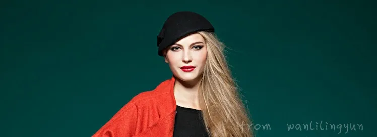 Модная женская шапка осень и зима винтажная шерстяная шляпа Fedora берет для вечерние женские кепки