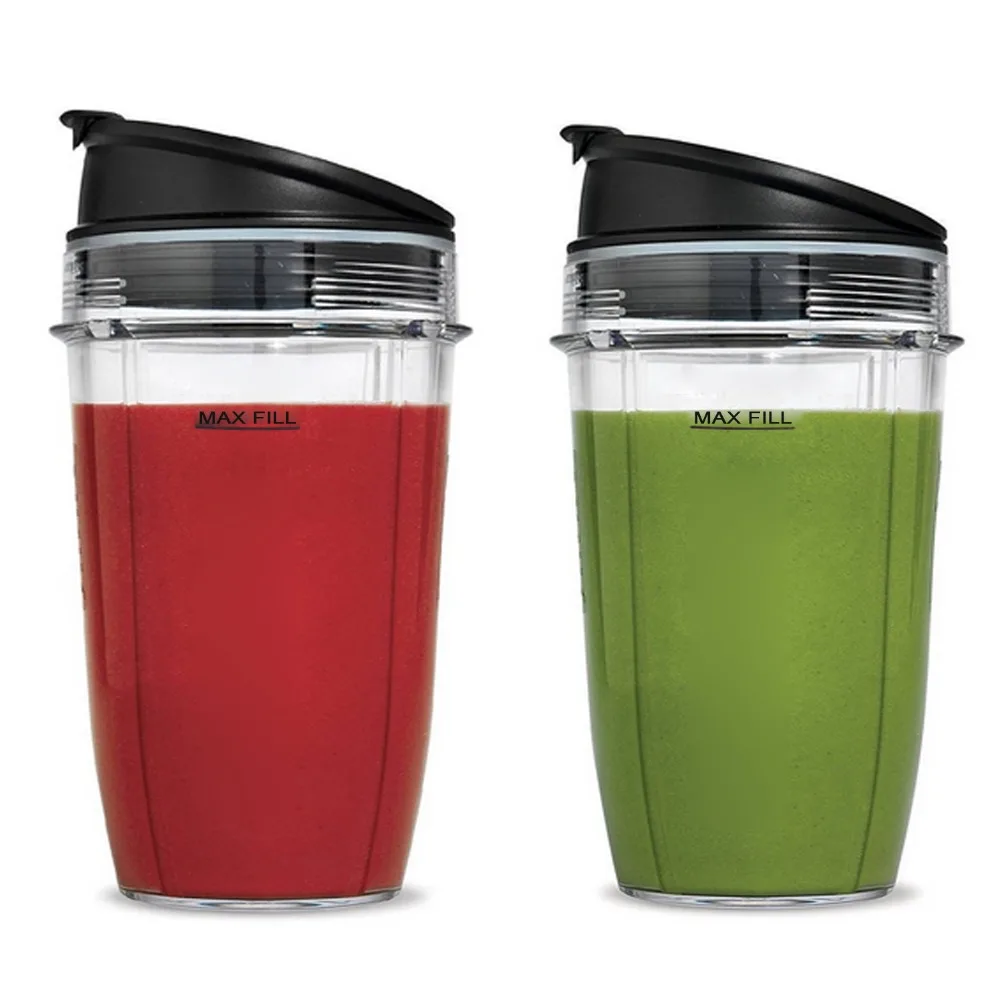 

Behogar 18oz Transparent Plastic Replacement Cup Part Accessories for Nutri Ninja 900W 1000W Blender Juicer