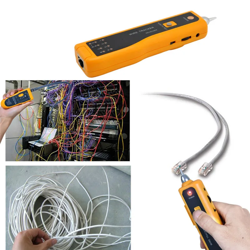 

RJ11 RJ45 Cat5 Cat6 Telephone Wire Tracer Toner Ethernet L Cable Tester Detector Line Finder Tool Kit @8 JDH99