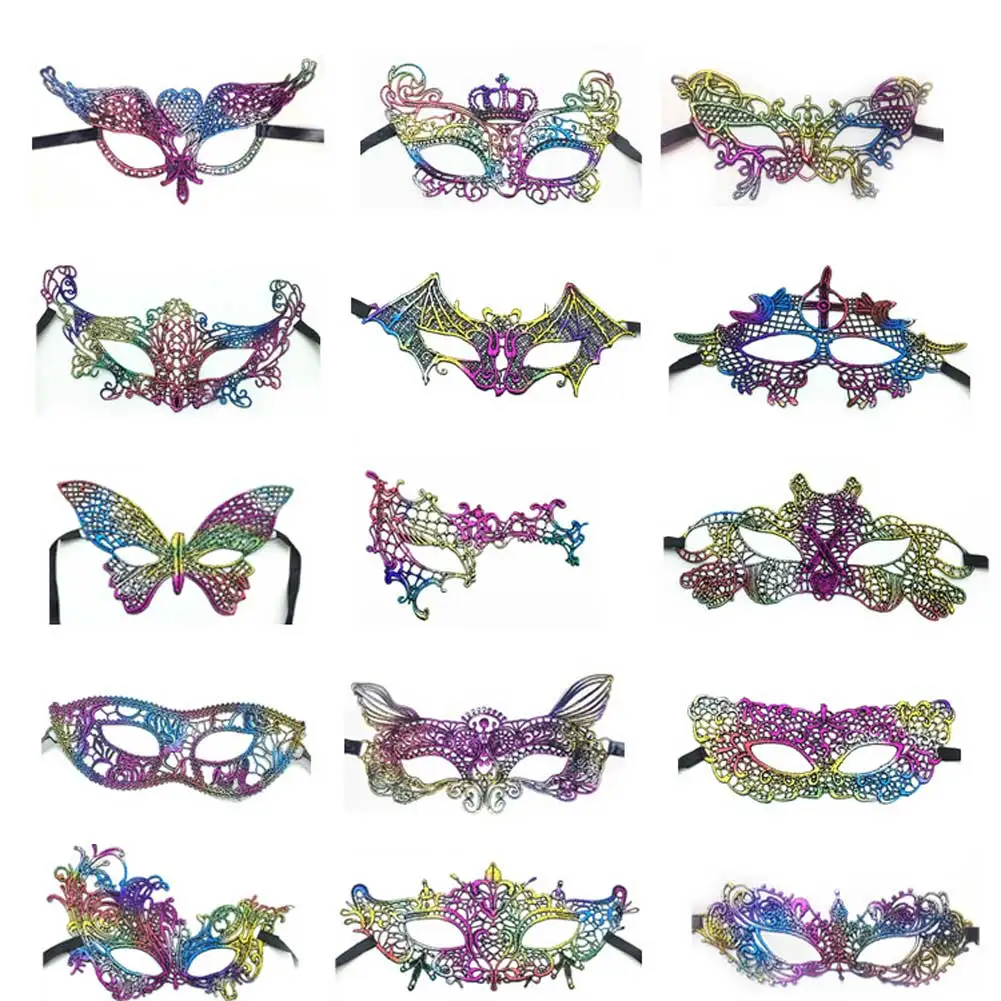 

2018 High Quality Halloween Dazzle and Gold Lace Eye Mask Sexy Makeup Dance Party Styling Masks Festival Supplies