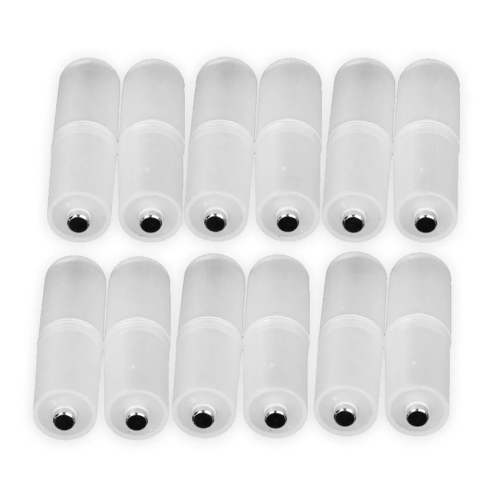 12/lots AAA to AA Size Cell Battery Converter Adaptor Holder Case Switcher Portable Translucent Storage |