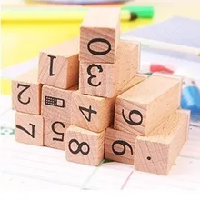 Anglais курсивный цифровой английская печать Деревянный Алфавит цифровые буквы комплект уплотнений набор штампов 12 маленькие деревянные фигурки штамп