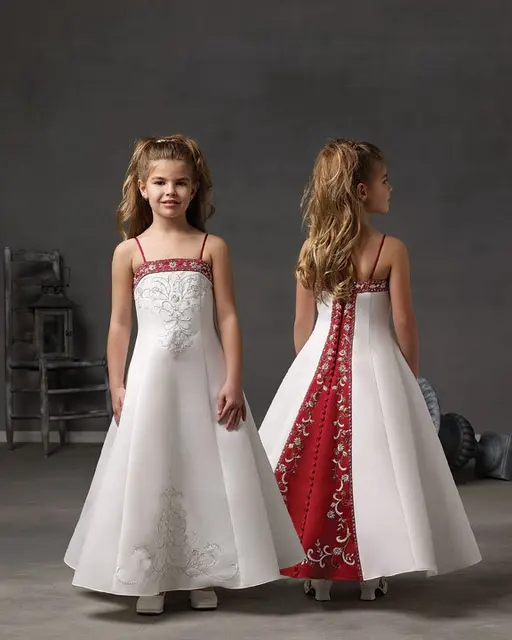 Red and White Bridesmaid Dresses