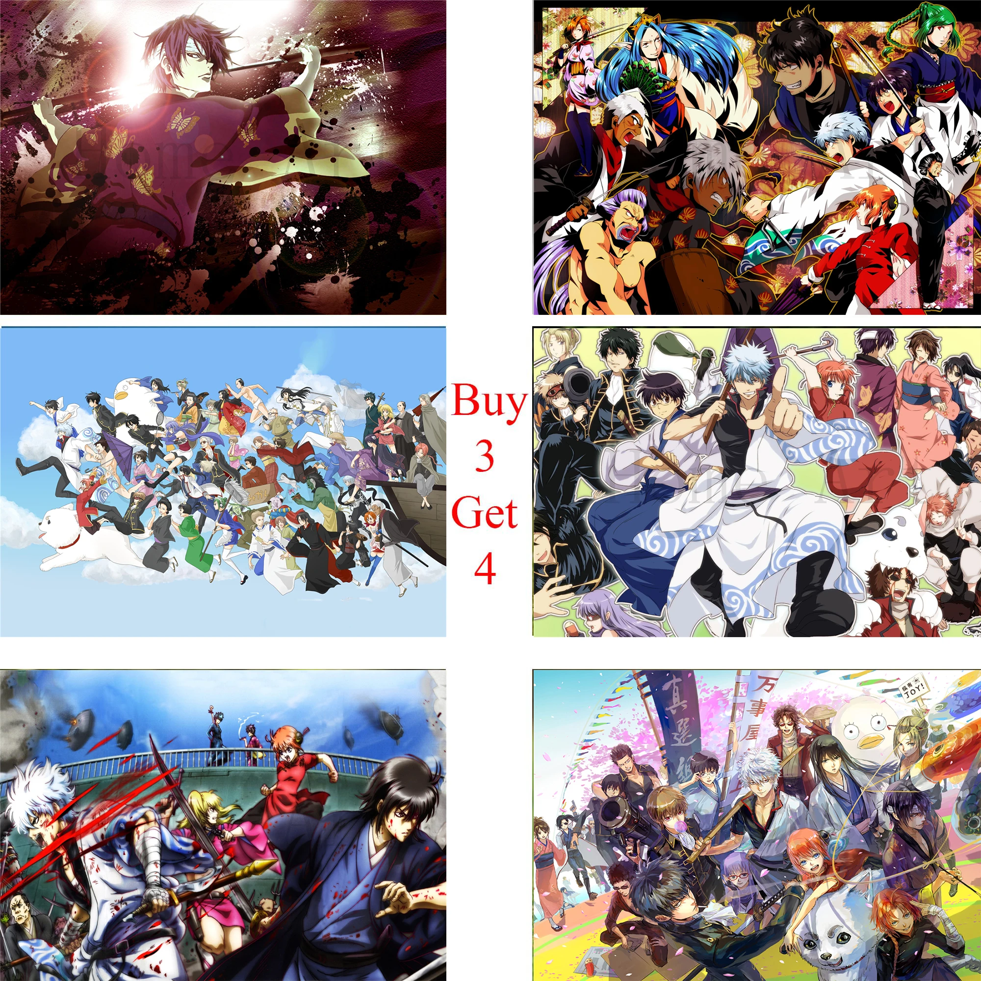 

Gintama 1 Poster Clear Image Wall Stickers Home Decoration High Quality Prints White Coated Paper home art Brand