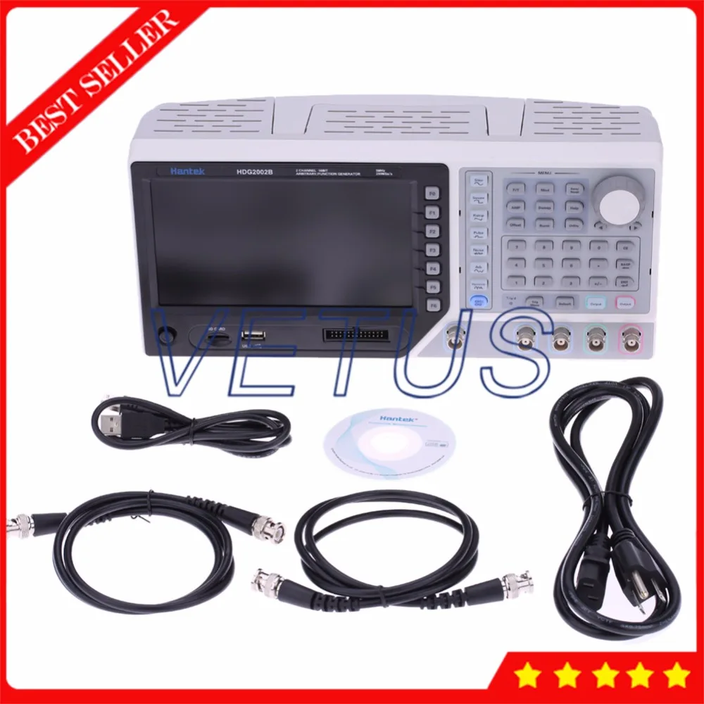

Hantek HDG2002B 2 Channels 5MHz 250MSa/s DDS Signal Generator with Arbitrary Waveform Function Generator USB Interface