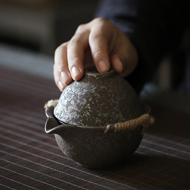 TANGPIN, винтажный Японский чайник, керамический чайник, gaiwan, чайные чашки, портативный, для путешествий, офиса, чайный набор