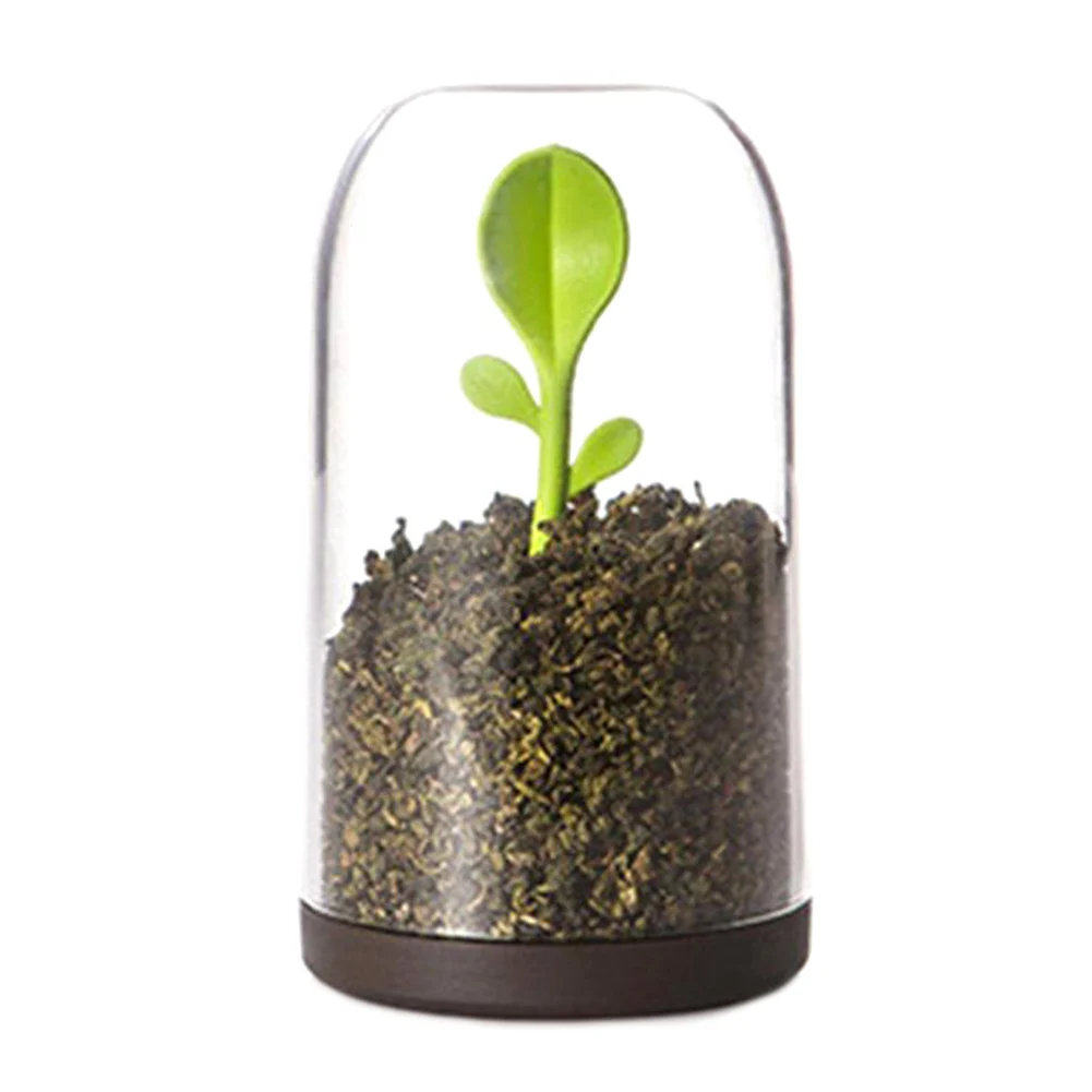 

1Piece Sprout Jar Tea Spice Leaves Coffee Sugar Storage Container With Spoon Drop Shipping