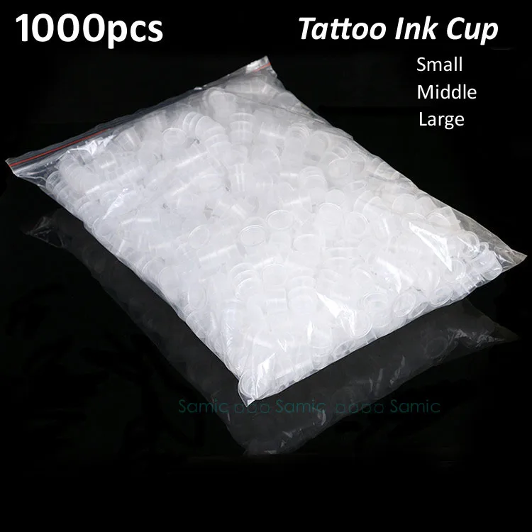1000pcs Silicone Tattoo Ink Cup Big Small For Permanent Makeup Eyebrow Pigment Container Cups Disposable Accessor | Красота и