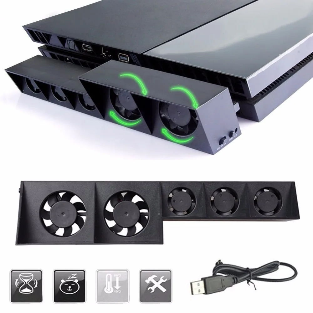 

For PS4 Cooling Fan Console Cooler For Sony PlayStation 4 Host Cooler External Turbo Temperature Control Vertical Stand Fan