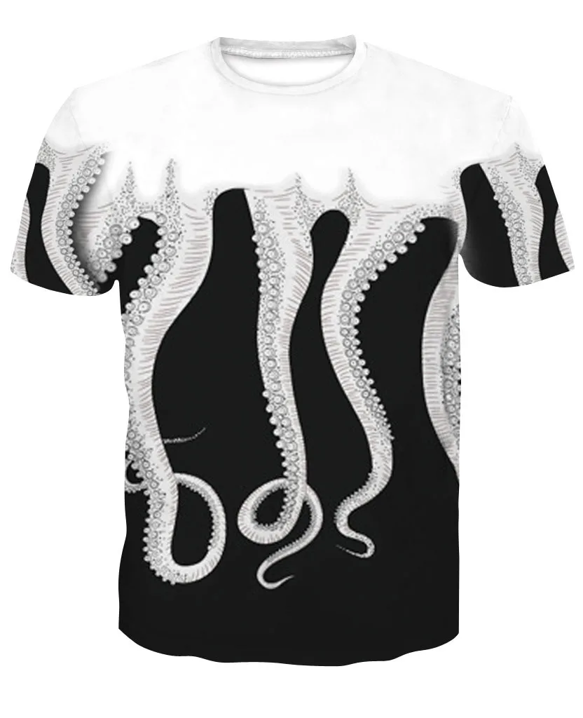 

Pattern Tide Male Evil Do Octopus Must 3d Printing Short Sleeve Unlined Upper Garment Street Will Code Men's Wear T-shirts