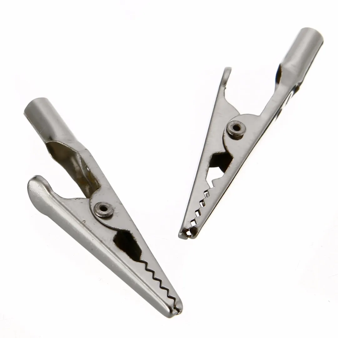 10pcs 51mm Length Electrical Crocodile Clamps Cable Lead Testing Metal Stainless Steel Alligator Clips Clamps