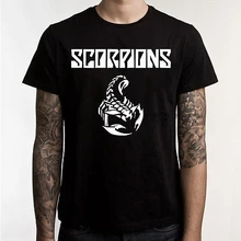 Футболка Scorpions, хард рок, Мужская черная хлопковая футболка, летняя модная футболка, новые хлопковые топы