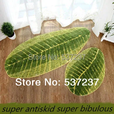 Free-Shipping-Unique-Green-Leaf-Shape-Rug-40-60cm-Skidproof-Rectangle ...