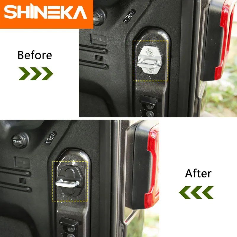 SHINEKA الداخلية أفاريز ل جيب رانجلر JL 2018 + سيارة الباب قفل الديكور غطاء ل جيب رانجلر JL سيارة التصميم التبعي