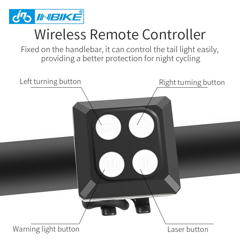 Cheap Wireless Smart Remote Control Bike Light Waterproof Rear Light Bicycle Seat Mount LED Warning Taillight Turning Signal Tail Lamp 1