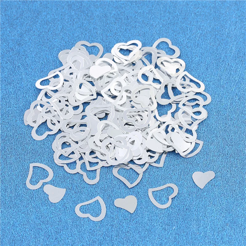 

900pcs/lot Silver Love Heart Wedding Confetti Table Decoration Party Sprinkle Decor Mariage Home Decor Party Birthday Decoration