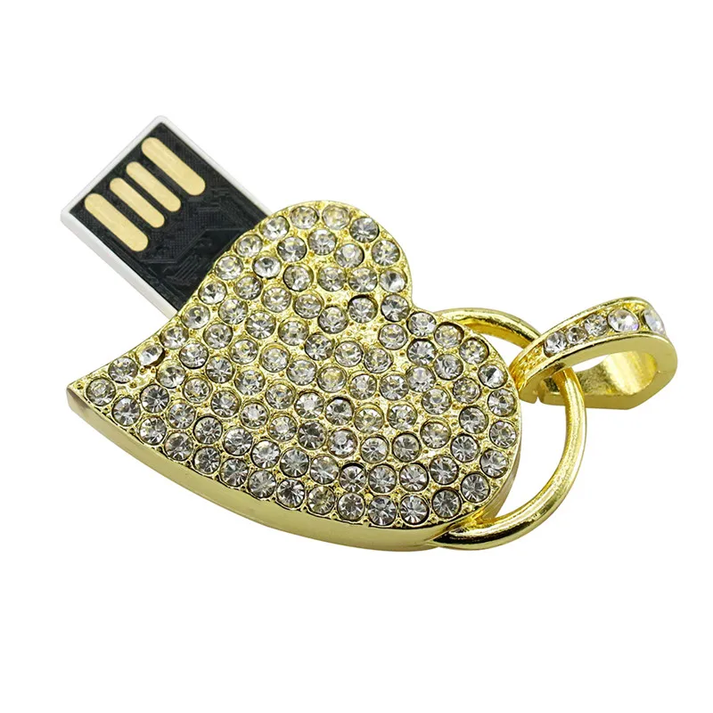 USB флеш-накопитель 128 ГБ, флеш-накопитель, милый Кристалл, бриллиант, сердце, ожерелье, 8 ГБ, 16 ГБ, 32 ГБ, 64 ГБ, 2,0, карта памяти, карта памяти