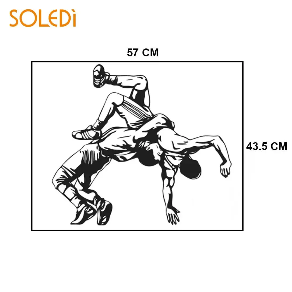 

Wrestling Wallpaper Decal Black Realistic Wall Stickers Sport DIY Creative Pvc Living Room Gift Background Home Decor Mural Art