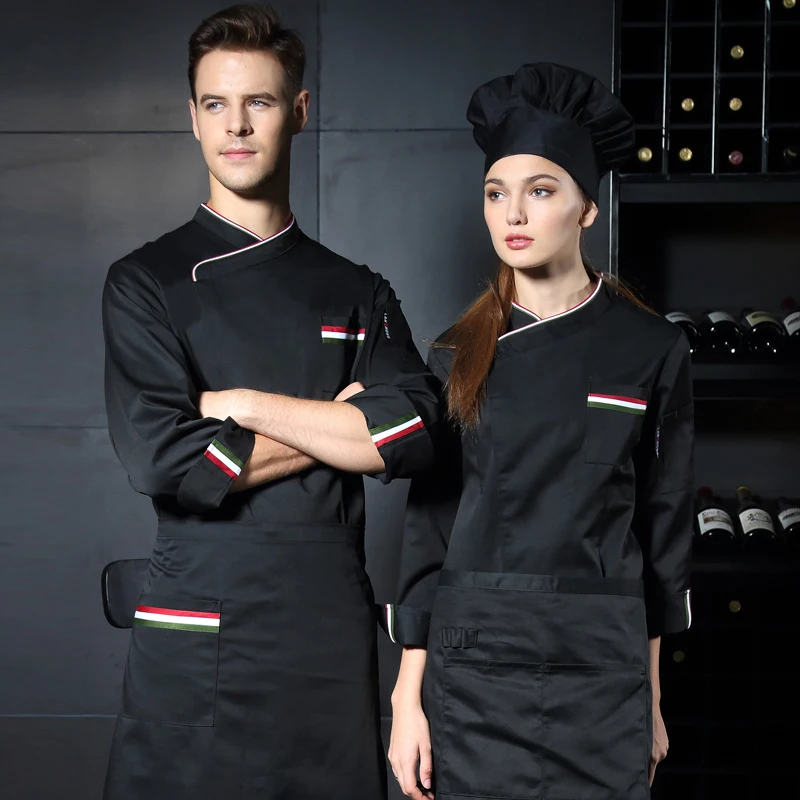 New Unisex Bakery Chef Uniform Long Sleeved 5 colors Restaurant Cook