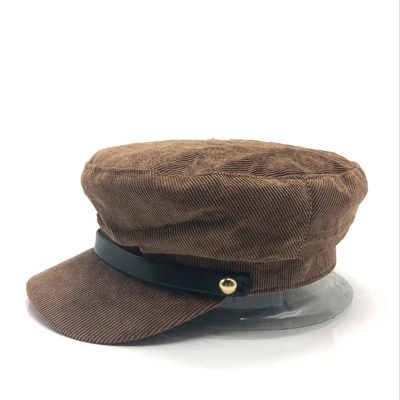 New Fashion Solid Visor Military Hat Autumn and Winter Vintage woolen Patchwork Beret Cap For Women England Style Flat Cap - Color: 1