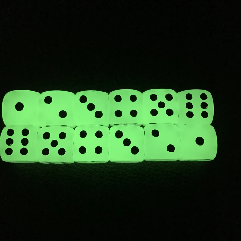 Yernea 6Pcs/Lot 16mm Luminous Dice Rounded Corner Drinking Glowing Dice Nightclub Bars Dedicated Entertainment game dice dice set