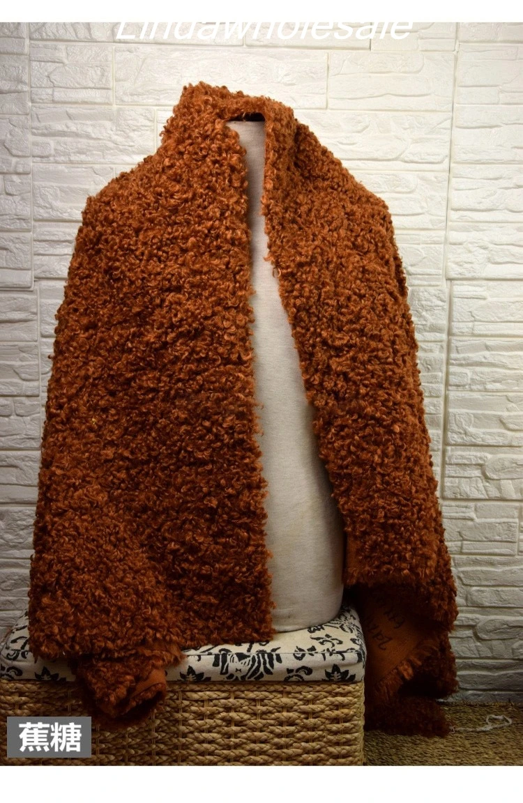 Овец curl ткань плюшевая, теплая одежда из искусственного меха ткани, войлока, из искусственного меха ткани, 160 см x 45 см(половина двора)/шт