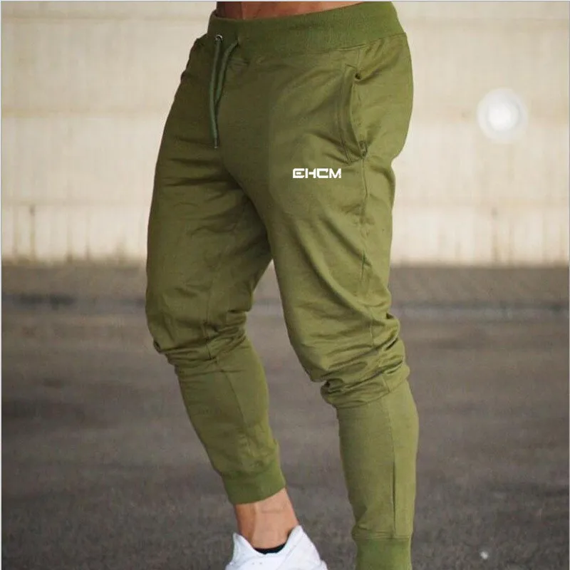 Мужские джоггеры, повседневные облегающие брюки-карандаш, мужская спортивная одежда, модные обтягивающие спортивные штаны, черные спортивные штаны для бодибилдинга, длинные штаны - Цвет: Green
