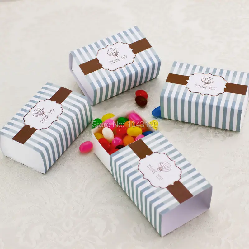 Free Shipping 100pcs Lot Newest Thank You Favor Box Beach Wedding