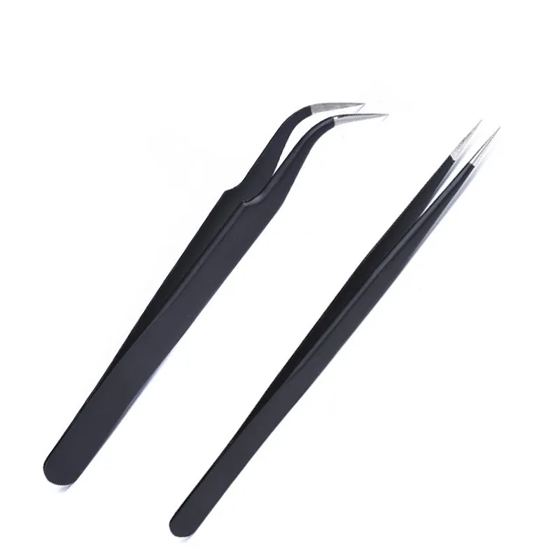 40 шт. локоть и прямые пинцеты для ногтей Стразы для дизайна ногтей блестки Маникюр маникюрные щипцы инструменты высокого качества