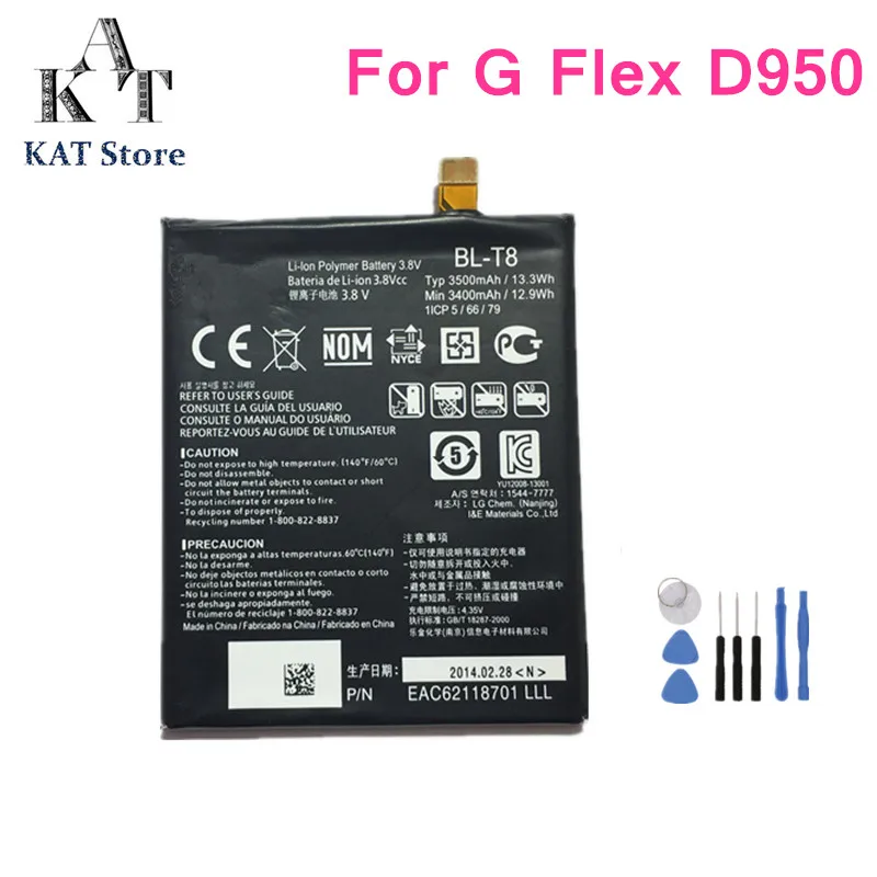 BL-T8 3500mAh Батарея телефона для LG G Flex D950 D955 LS995 F340S Замена батареи высокого качества