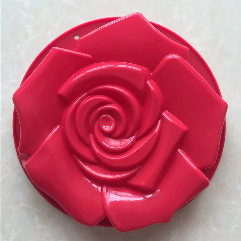 

11'' Silicone Cake Bundt Pan Rose Flower Shaped Baking Tray Mold Non Stick Bakeware Muff Mould,random colors,SQ302