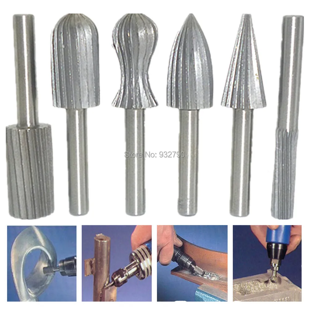 4Pcs 1//4/'/' Long Tungsten Rotary Carbide Cutter Files Burr Set CNC Engraving Tool