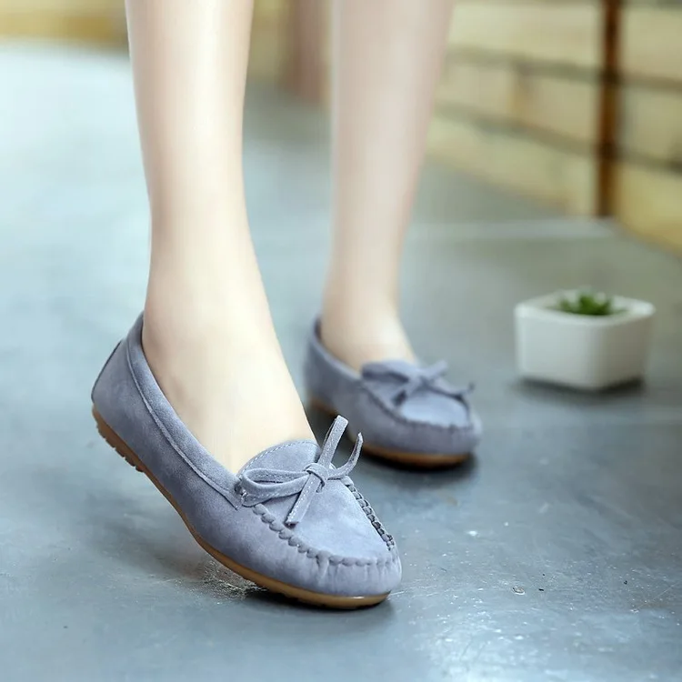 

large size Women Loafers Flats Driving Shoes Summer Breathable Comfortable Bow Soft Bottom Flat Ballet Shoe Shallow Single Shoes