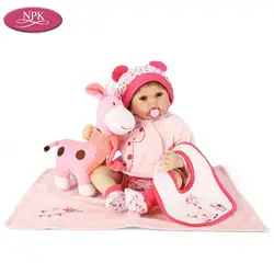 NPK SIlicoen возрождается детские игрушки куклы для девочек реалистичные Розовая Принцесса новорожденных куклы для детей Рождественский