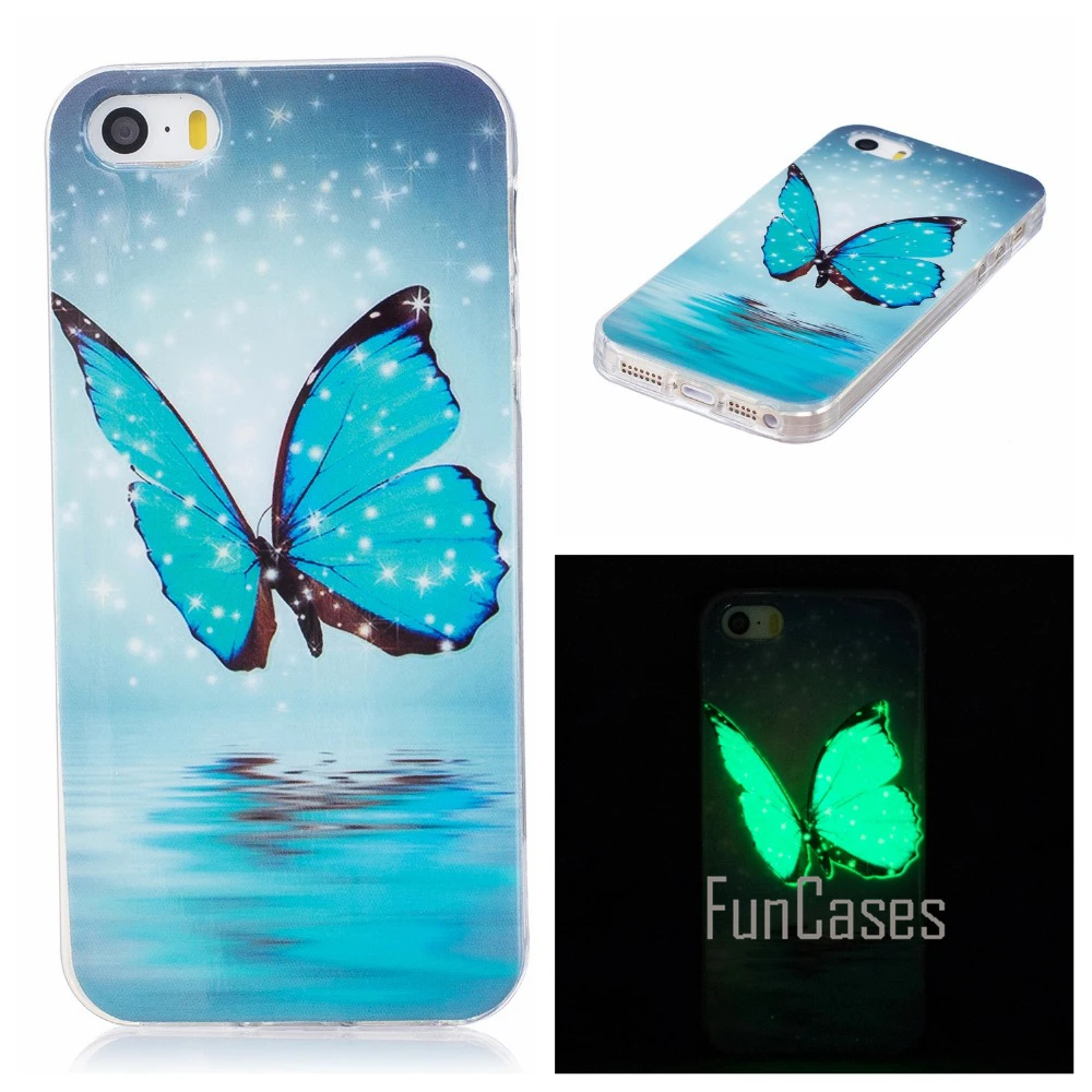 Luminous Kasus Untuk iPhone 5 s SE coque Kasus Silikon Penutup untuk iPhone 5 s 5 Kasus Penutup phibe celulars aiphon handphone ipgone